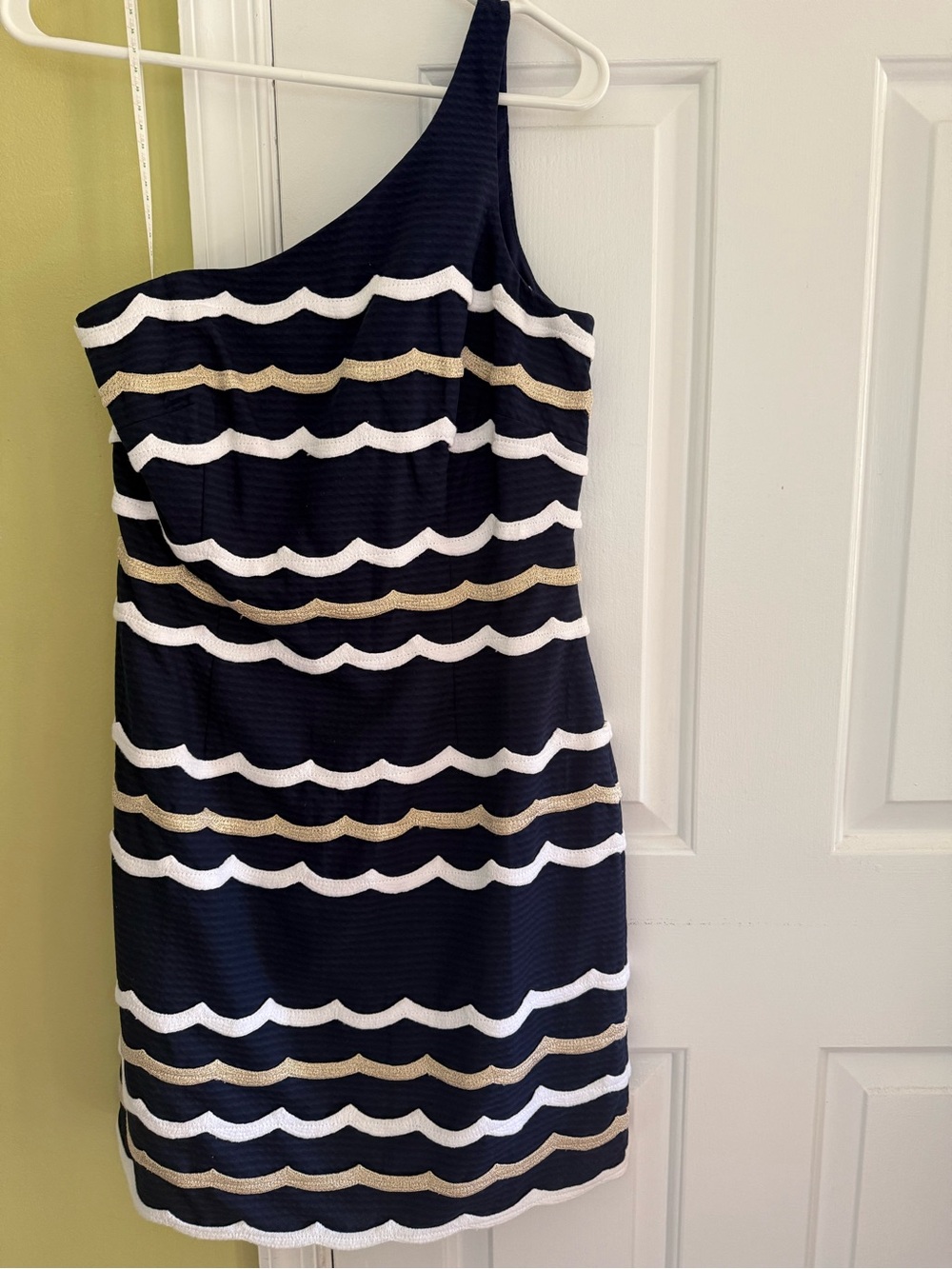 Lilly Pulitzer one - shoulder dress.